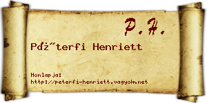 Péterfi Henriett névjegykártya